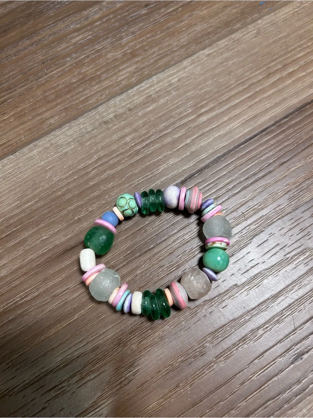 New in bag Twine & Twig bracelet stack elastic beads shell colorful Bohemian